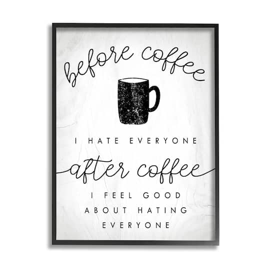 Stupell Industries Before Coffee After Coffee Wall Art in Frame